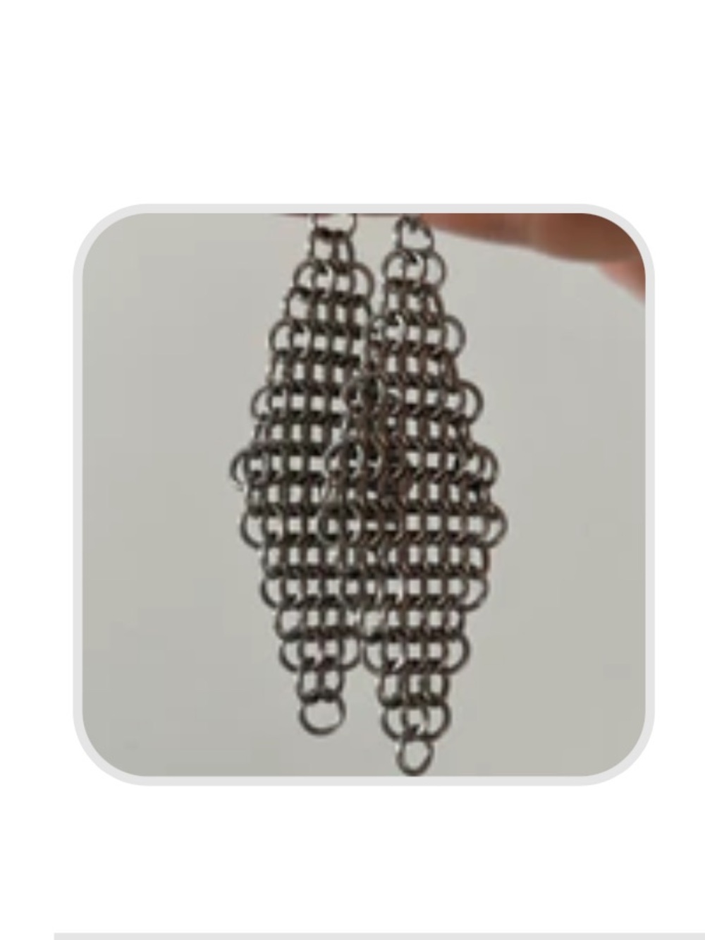 Silver Chainmail Drop Earrings